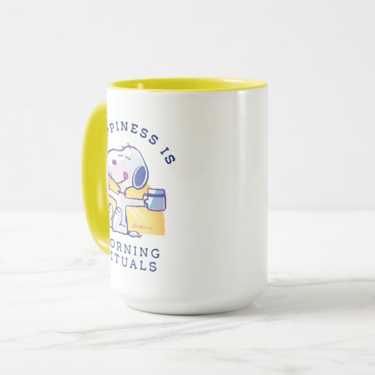 Geluk is een ochtendritueel mok (Voorkant links)