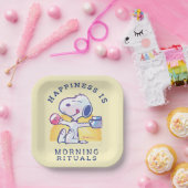 Geluk is een ochtendritueel papieren bordje (Feest)