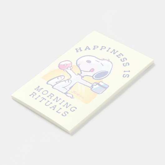Geluk is een ochtendritueel post-it® notes (Schuin)