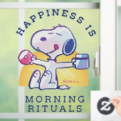 Geluk is een ochtendritueel raamsticker (Huis)