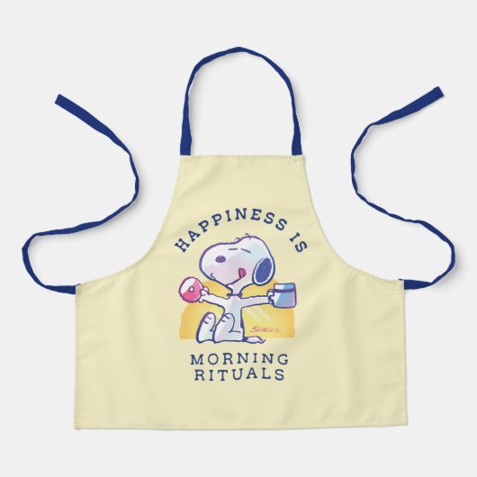 Geluk is een ochtendritueel schort (Voorkant)