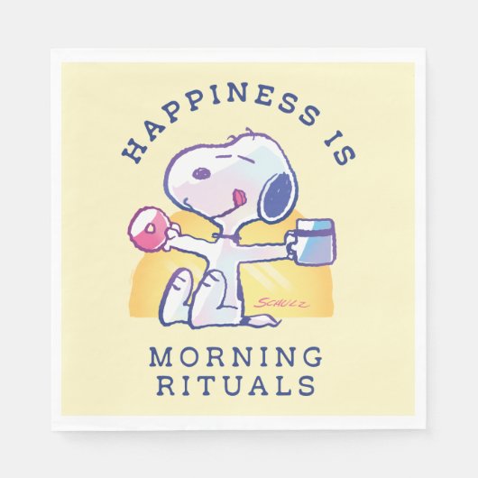 Geluk is een ochtendritueel servet (Voorkant)