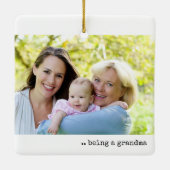 Geluk is een oma 2 fotominimalist keramisch ornament (Achterkant)