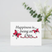 Geluk is een Oma BUTTERFLY Briefkaart (Staand voorkant)