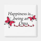 Geluk is een Oma BUTTERFLY Magneet (Voorkant)