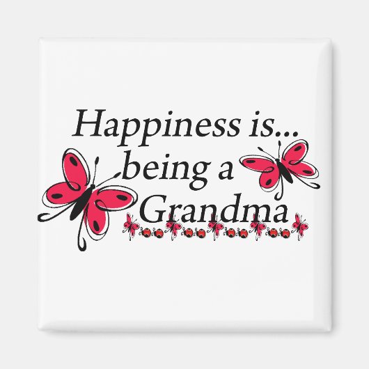 Geluk is een oma-BUTTERFLY Magneet (Voorkant)