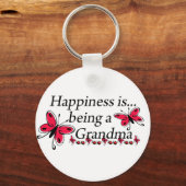 Geluk is een oma-BUTTERFLY Sleutelhanger (Voorkant)