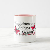 Geluk is een oma-BUTTERFLY Tweekleurige Koffiemok (Center)