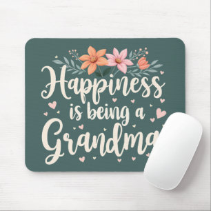 Geluk is een oma Floral Cottagecore zijn Muismat