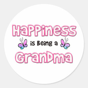 Geluk is een oma ronde sticker
