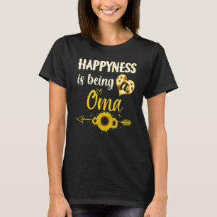 Geluk is een Oma Sunflower oma moeder. T-shirt