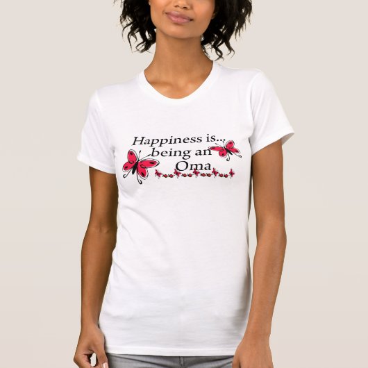 Geluk is een Oma VLINDER T-shirt (Voorkant)