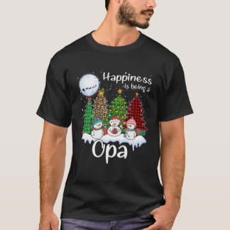 Geluk is een opa kerstboomluipaard t-shirt