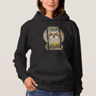 Geluk Is Een Oude Man Met Een Bier Shih Tzu Hoodie