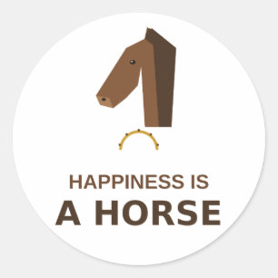 Geluk Is Een Paard – Cadeau voor Paardenliefhebber Ronde Sticker