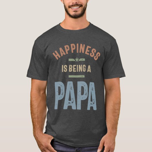 Geluk is een Papa | Vaderdag T-shirt (Voorkant)