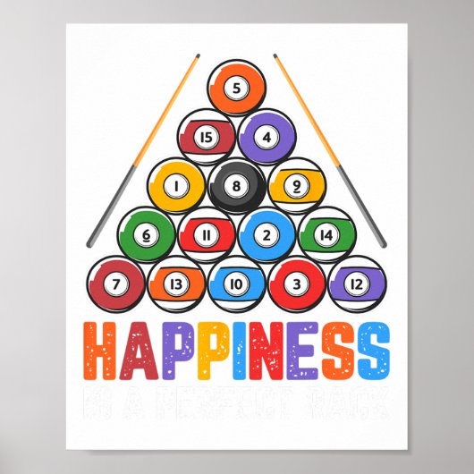 Geluk is een perfect rack - snooker pool speler poster (Voorkant)