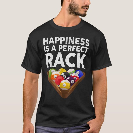 Geluk is een perfecte Rack Billiards Pool T-shirt (Voorkant)