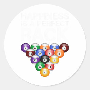 Geluk is een perfecte rack perfecte rack biljart ronde sticker