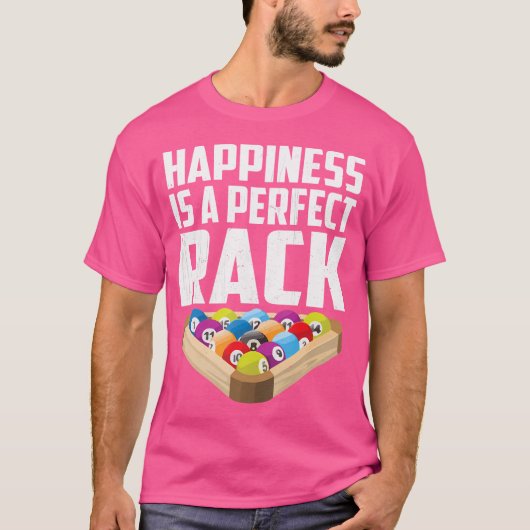 Geluk is een perfecte rek grappige biljart liefheb t-shirt (Voorkant)