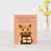 Geluk is een Quokka Grappige Mooie Wenskaart Kaart (Gele Bloem)