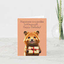 Geluk is een Quokka Grappige Mooie Wenskaart