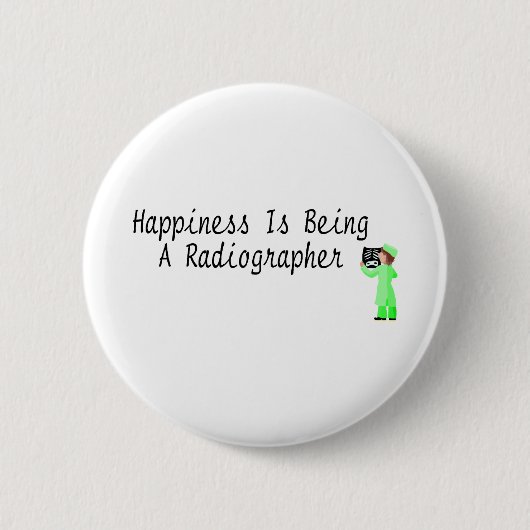 Geluk is een radiograaf ronde button 5,7 cm (Voorkant)