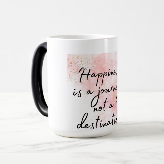 Geluk is een reis, geen bestemming magische mok (Voorkant links)