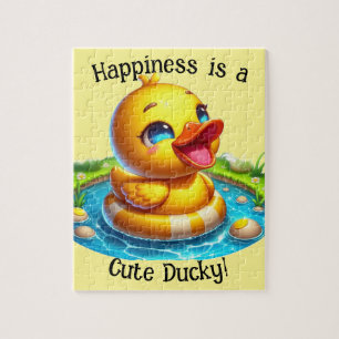 Geluk is een Schattigee Ducky Jigsaw Puzzel (1)
