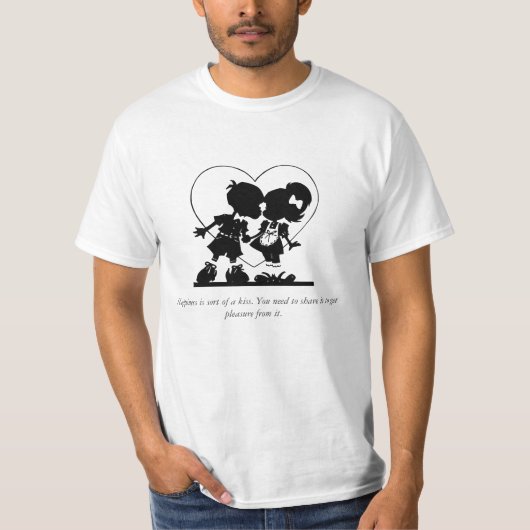 "Geluk is een soort kus" Cute Love T-shirt (Voorkant)