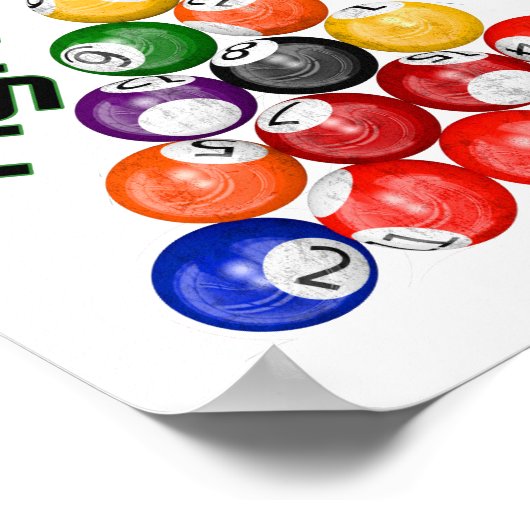 Geluk is een stevige Rack Billiard driehoek Poster (Hoek)