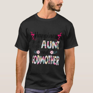 Geluk is een tante zijn en peettante bloemen G T-shirt