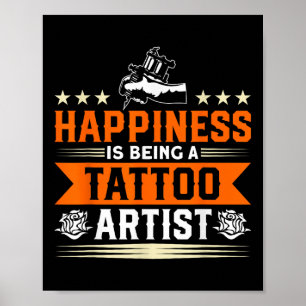 Geluk is een Tattoo artistieke tatoeage Poster