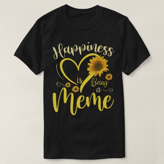Geluk is een thema zonnebloem Moederdag G T-shirt (Design voorkant)