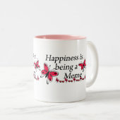 Geluk is een themaBUTTERFLY Tweekleurige Koffiemok (Voorkant rechts)