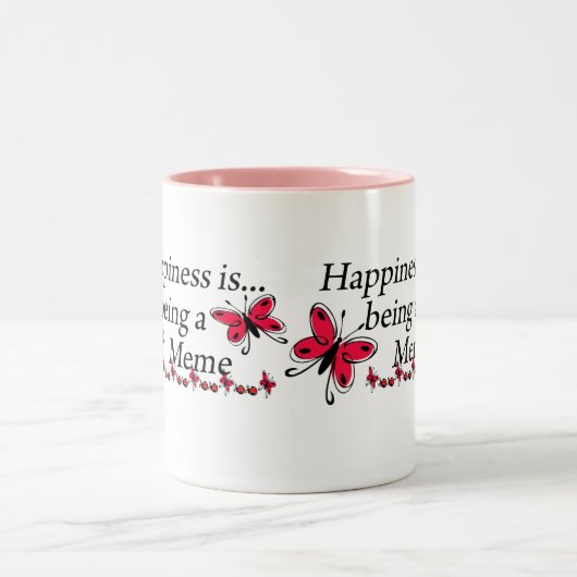 Geluk is een themaBUTTERFLY Tweekleurige Koffiemok (Center)