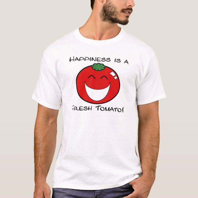 Geluk is een verse tomaat! t-shirt (Voorkant)