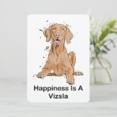 Geluk Is Een Vizsla Kaart (Staand voorkant)