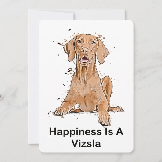 Geluk Is Een Vizsla Kaart (Voorkant)