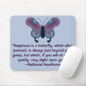 Geluk is een vlindernathaniel Hawthorne Quote Muismat (Met muis)