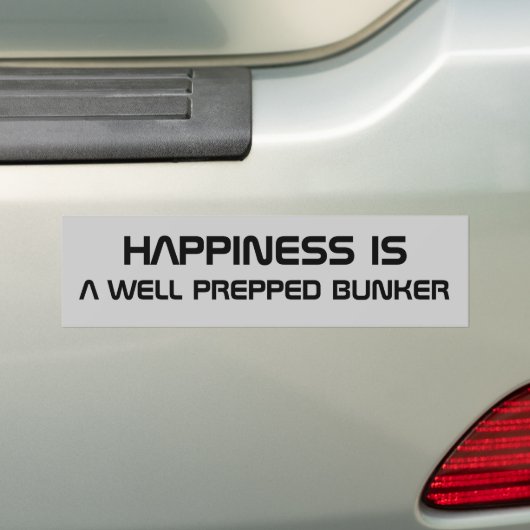 Geluk is een voorbereide bunker bumpersticker (Op auto)