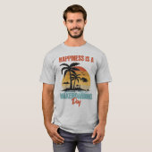 Geluk is een wakeboarder t-shirt (Voorkant volledig)