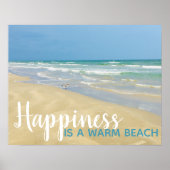 Geluk is een Warm Beach Funny Seaside Home Poster (Voorkant)