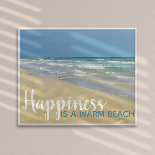 Geluk is een Warm Beach Funny Seaside Home Poster