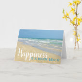 Geluk is een Warm Beach Funny Seaside Quote Kaart (Gele Bloem)