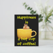 Geluk is een warme kop koffie! briefkaart (Staand voorkant)