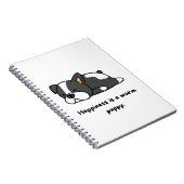 geluk is een warme puppy notitieboek (Rechterzijde)