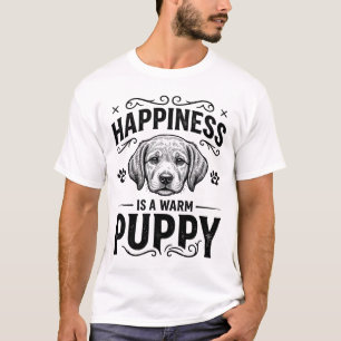Geluk Is Een Warme Puppy Vintage Hond Shirt Ontwer