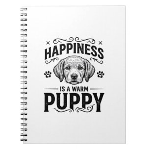 Geluk Is Een Warme Puppy Vintage Hond Shirt Ontwer Notitieboek