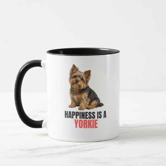 Geluk Is Een Yorkie Mok – Yorkshire Terrier (Links)